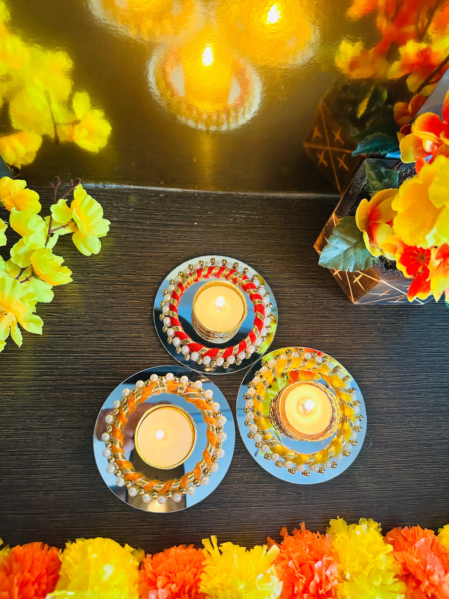 GleamGlow Tealight Holder-set of 2